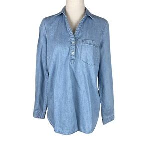 J Crew Chambray Long Sleeve Top